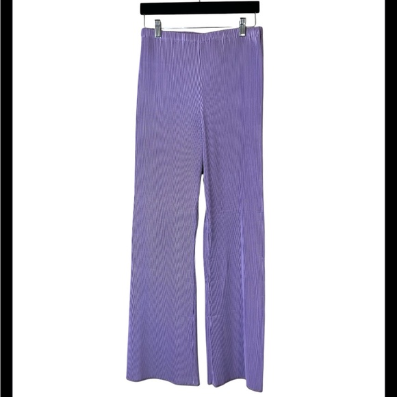 melitta baumeister purple accordion pleated pull on pants size 4